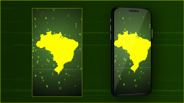 Brazil Digital Map Intro - Vertical Video