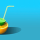 Lime and Orange Fruit Cup with Straw on Blue - PhotoDune Item for Sale