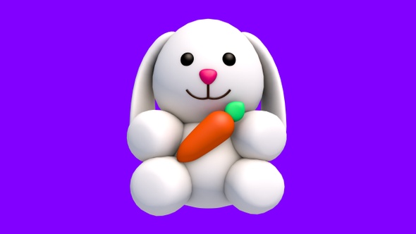 3D Bunny Character - 360 Spin Looped