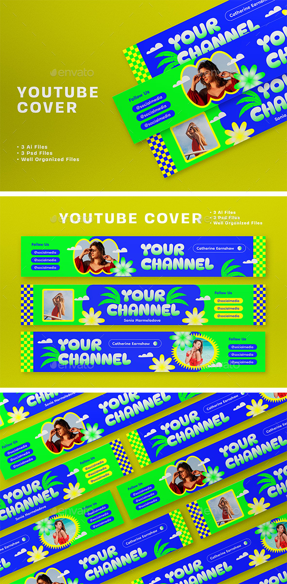 Blue Gradient Summer YouTube Cover