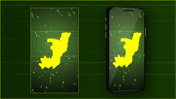 Republic Of The Congo Digital Map Intro - Vertical Video