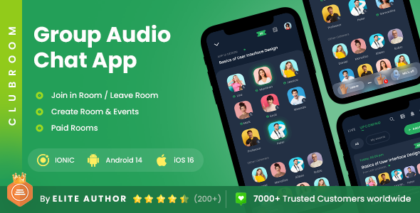 2 App Template| Clubhouse App| Communication App | Audio Chat App| Audio Room App| ClubRoom