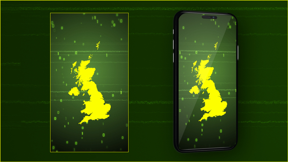 United Kingdom Digital Map Intro - Vertical Video