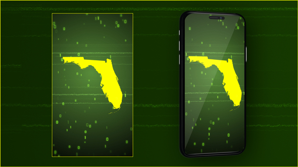 Florida State Digital Map Intro - Vertical Video