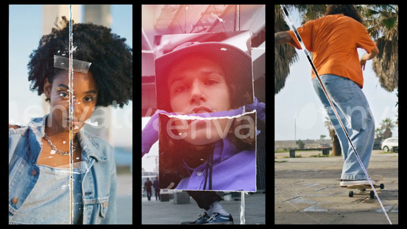 Vertical Ripped Paper Transitions Elements template preview