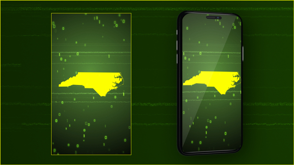 North Carolina State Digital Map Intro - Vertical Video