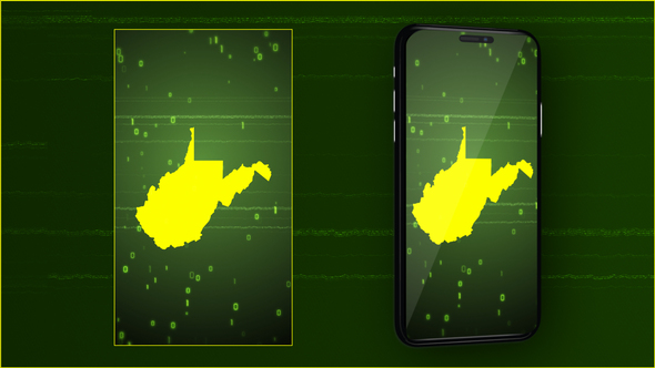 West Virginia State Digital Map Intro - Vertical Video
