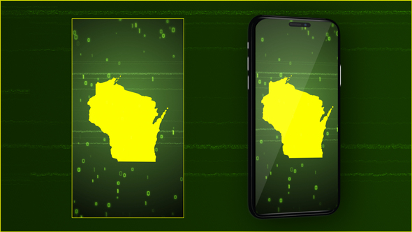 Wisconsin State Digital Map Intro - Vertical Video