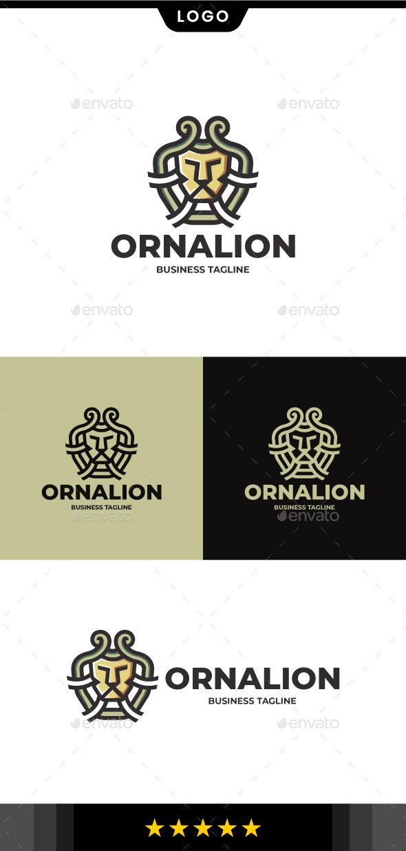 Ornament Lion Logo Template