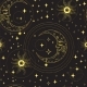 Stars and Crescent Moon Seamless Pattern Vector