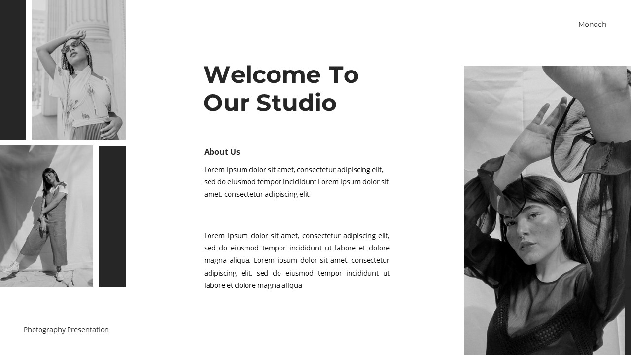 Monoch - Photography Google Slide Templates, Presentation Templates