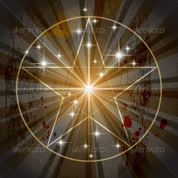 Ancient Mystic Pentagram - Abstract Textures