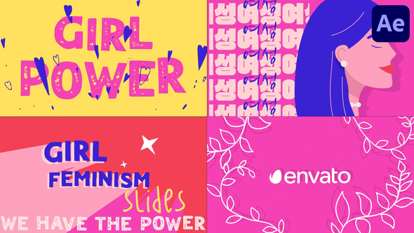 Feminism Typography Scenes for After Effects