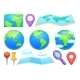 Map with Navigation Points Global Travel Items