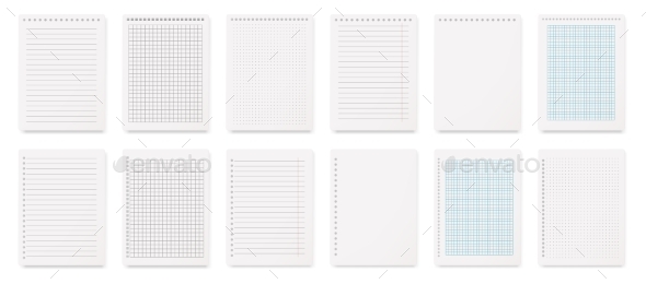 Realistic Planners or Notebooks Sheets Pages