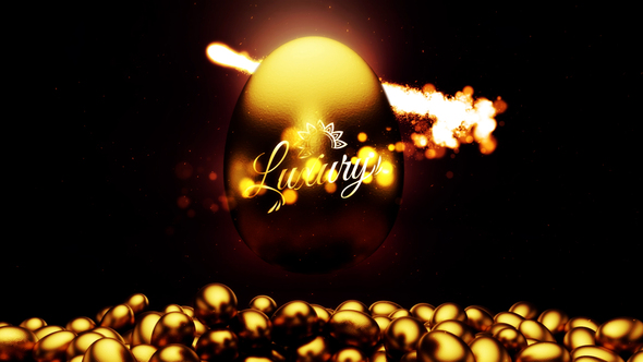 Golden Easter Eggs Logo Stings template preview