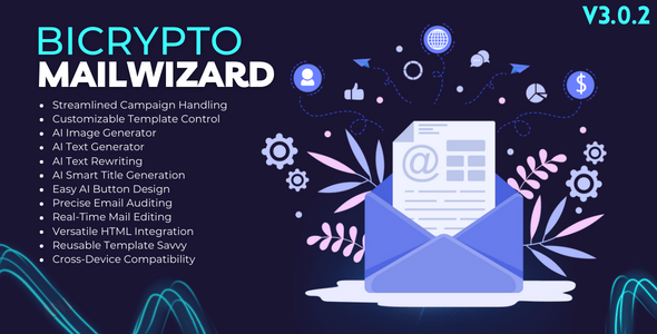 MailWizard Addon For Bicrypto - AI Image Generator, AI Content Generator, Drag&Drop Email Editor