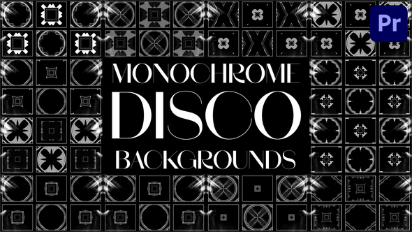 Monochrome Disco Backgrounds for Premiere Pro