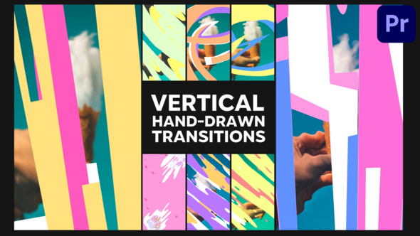 Vertical Hand Drawn Transitions | Premiere Pro MOGRT