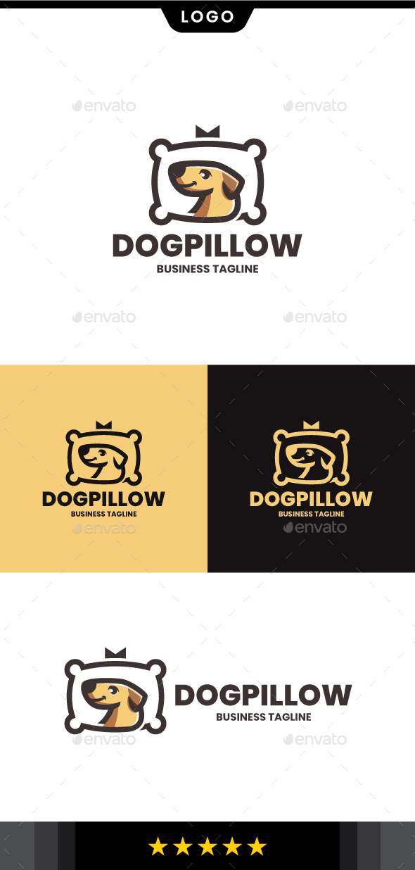 Dog Pillow Logo Template