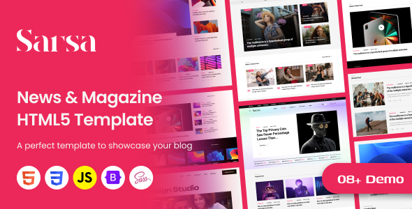 Sarsa - News & Magazine HTML Template