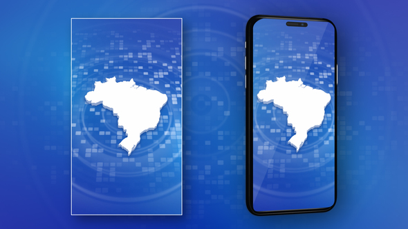 Brazil Map Intro - Vertical Video