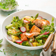 Salmon and potato salad with asparagus, broccoli and radish - PhotoDune Item for Sale