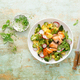 Salmon and potato salad with asparagus, broccoli and radish, top view - PhotoDune Item for Sale