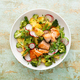 Salmon and potato salad with asparagus, broccoli and radish, top view - PhotoDune Item for Sale
