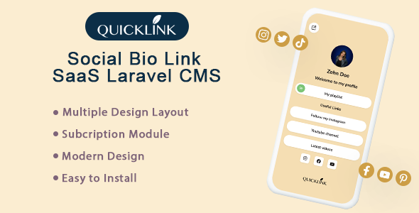 [DOWNLOAD]QuickBioLink - Social Bio Link SaaS Laravel CMS