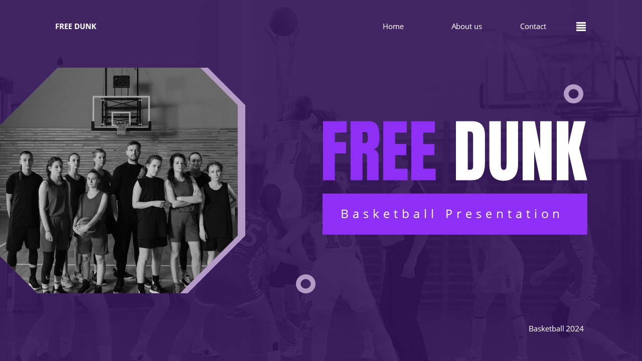 Free Dunk - Basketball Powerpoint Templates, Presentation Templates