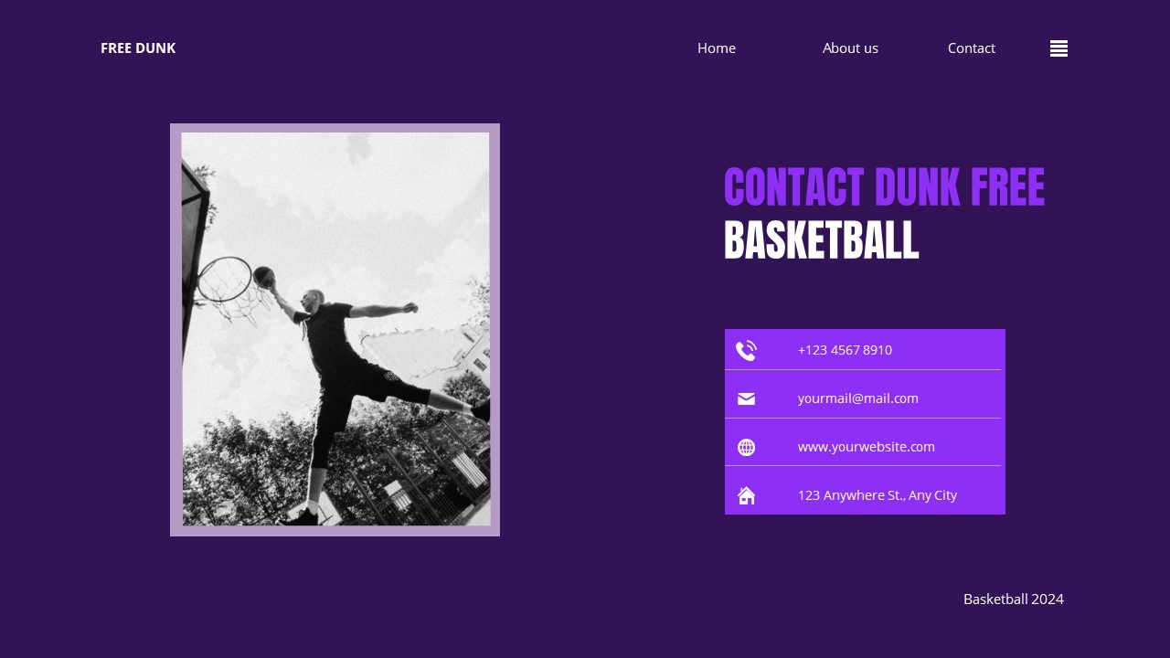 Free Dunk - Basketball Powerpoint Templates, Presentation Templates