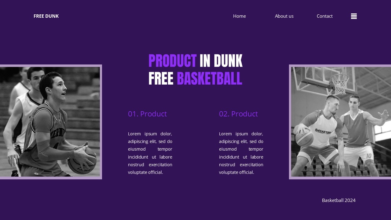 Free Dunk - Basketball Powerpoint Templates, Presentation Templates
