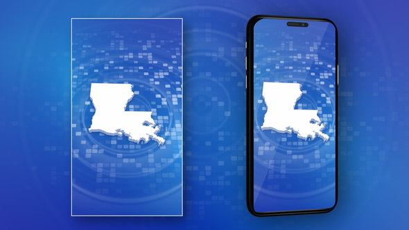 Louisiana State Map Intro - Vertical Video