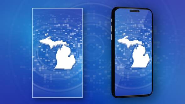 Michigan State Map Intro - Vertical Video