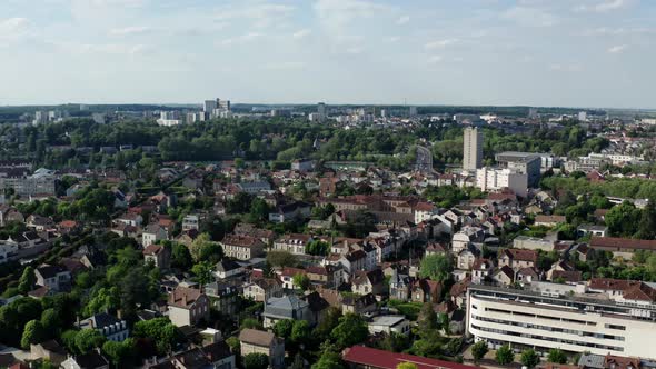 France Melun Lille Drone Aerial View Above the Melun City alt