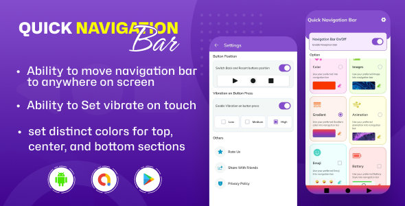 Quick Navigation Bar - Stylish Animated Navigation Bar - Quick Buttons