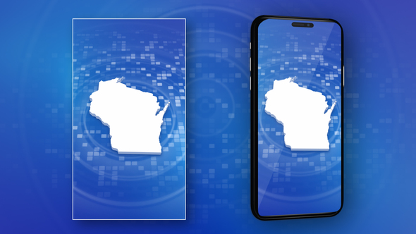 Wisconsin State Map Intro - Vertical Video