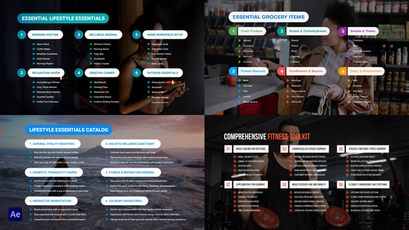 Nested list Titles Infographics template preview