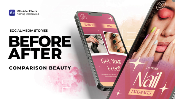 Before After Comparison Beauty - Social Media Stories Product Promo template preview