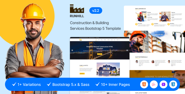 Runhill - Construction & Building Services Bootstrap 5 Template