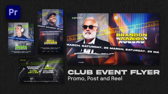 Club Event Flyer. Promo, Post and Reel | Premiere Pro Premiere Pro template preview