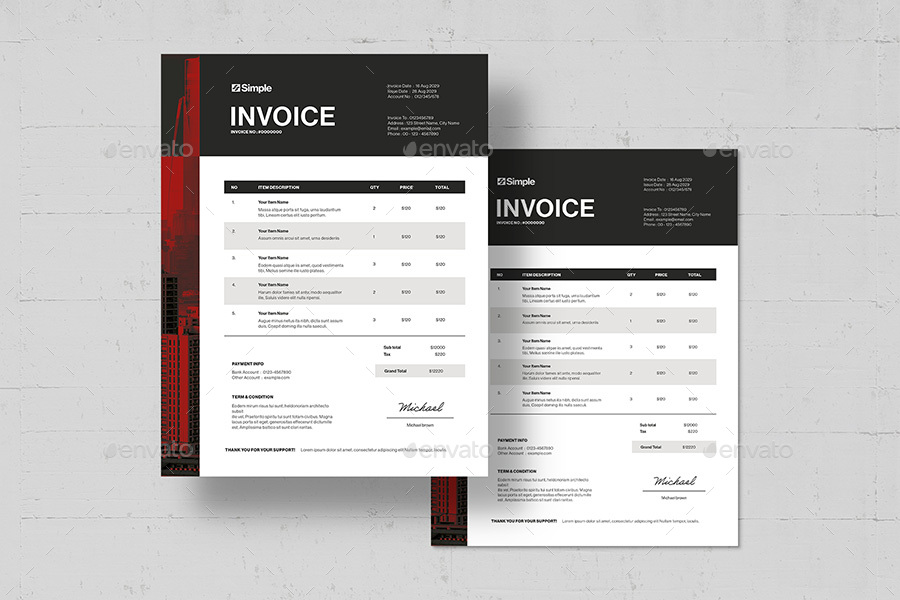 Invoice Template, Print Templates | GraphicRiver