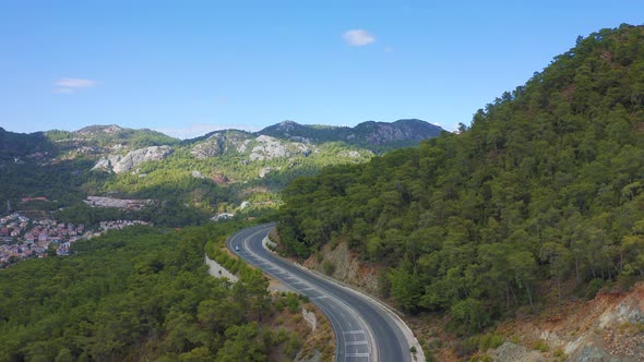 Scenic Nature Road Through the Mountain Pass in Marmaris Turkey alt