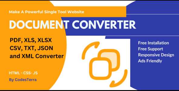 Document Converter Script (XLSX, JSON, CSV, PDF AND XML'S)