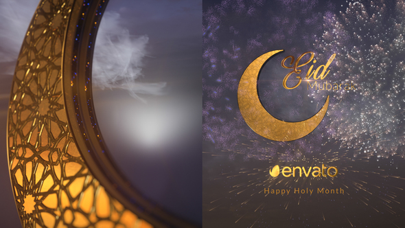 3D Eid Greetings Logo Intro Logo Stings template preview