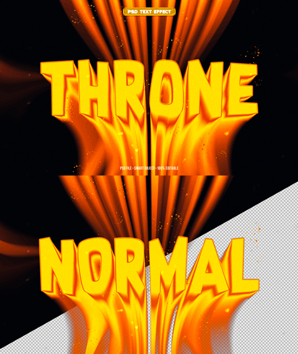 Throne 3D editable text effect