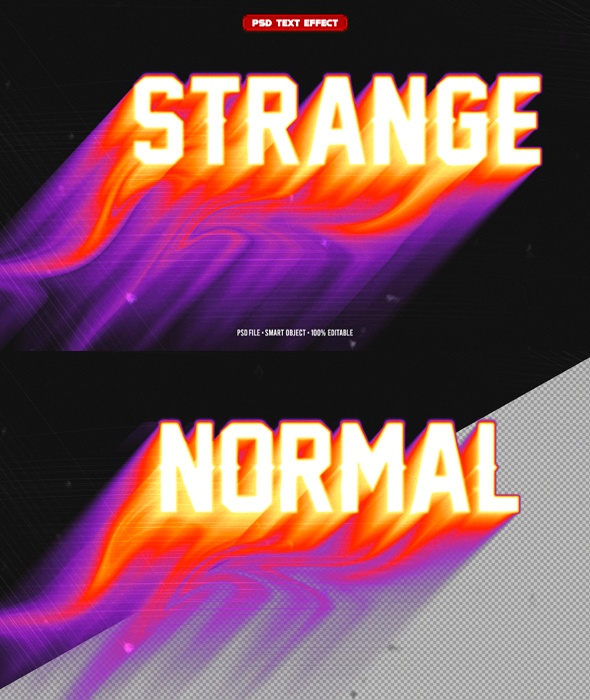Strange 3D editable text effect