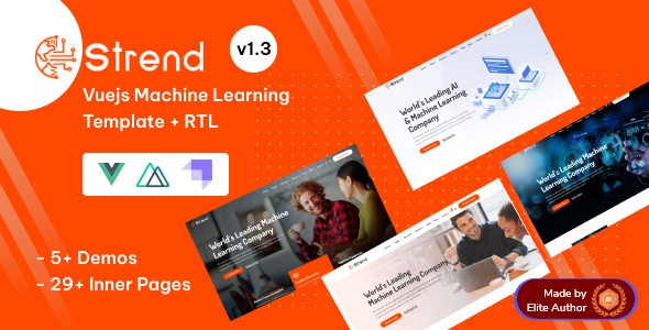 Strend - AI Big Data & Machine Learning Startup Vuejs with Strapi 4 Template