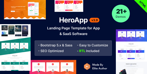 HeroApp - Software App & SaaS Landing Page Bootstrap 5 Template